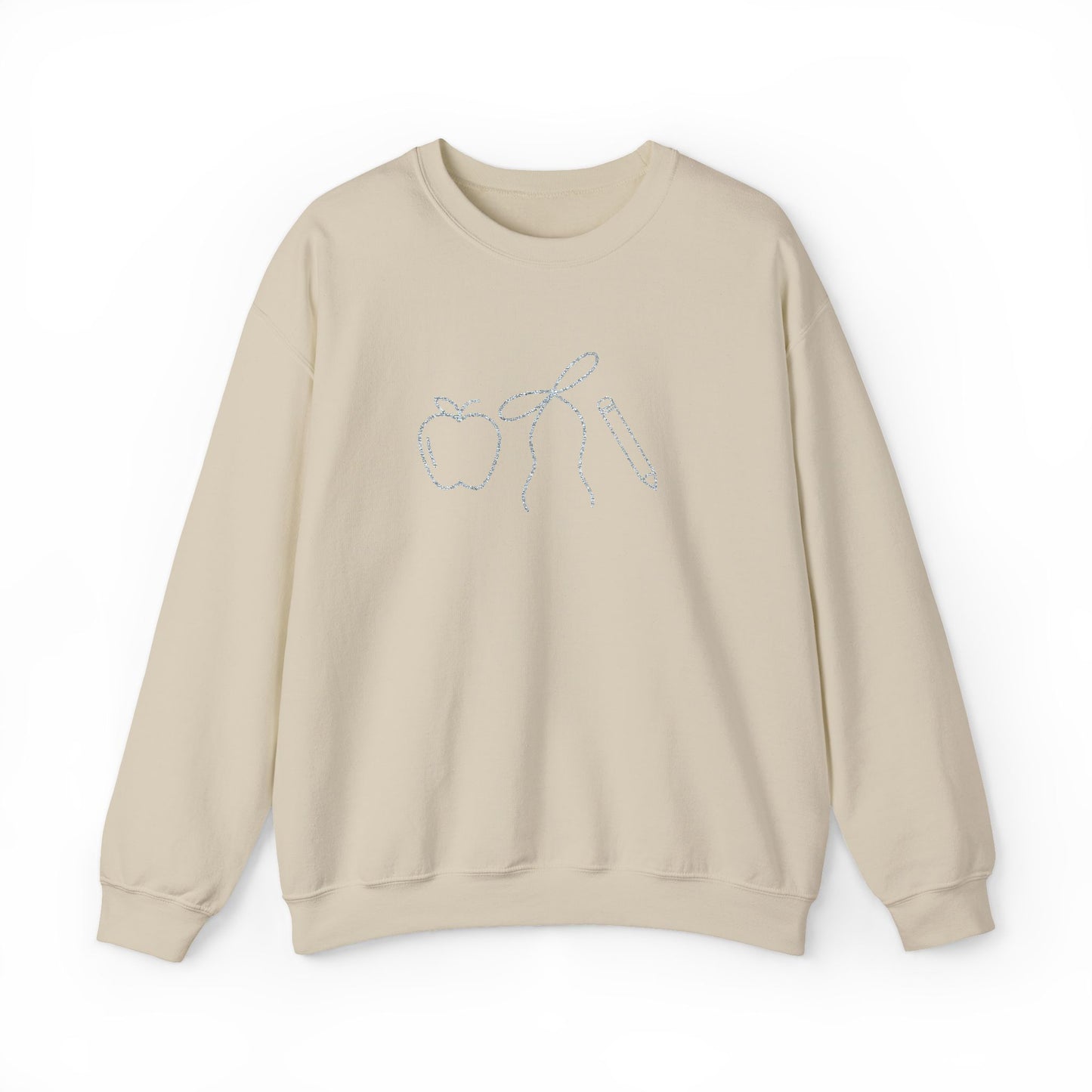 Apple, Bow, Pencil Crewneck