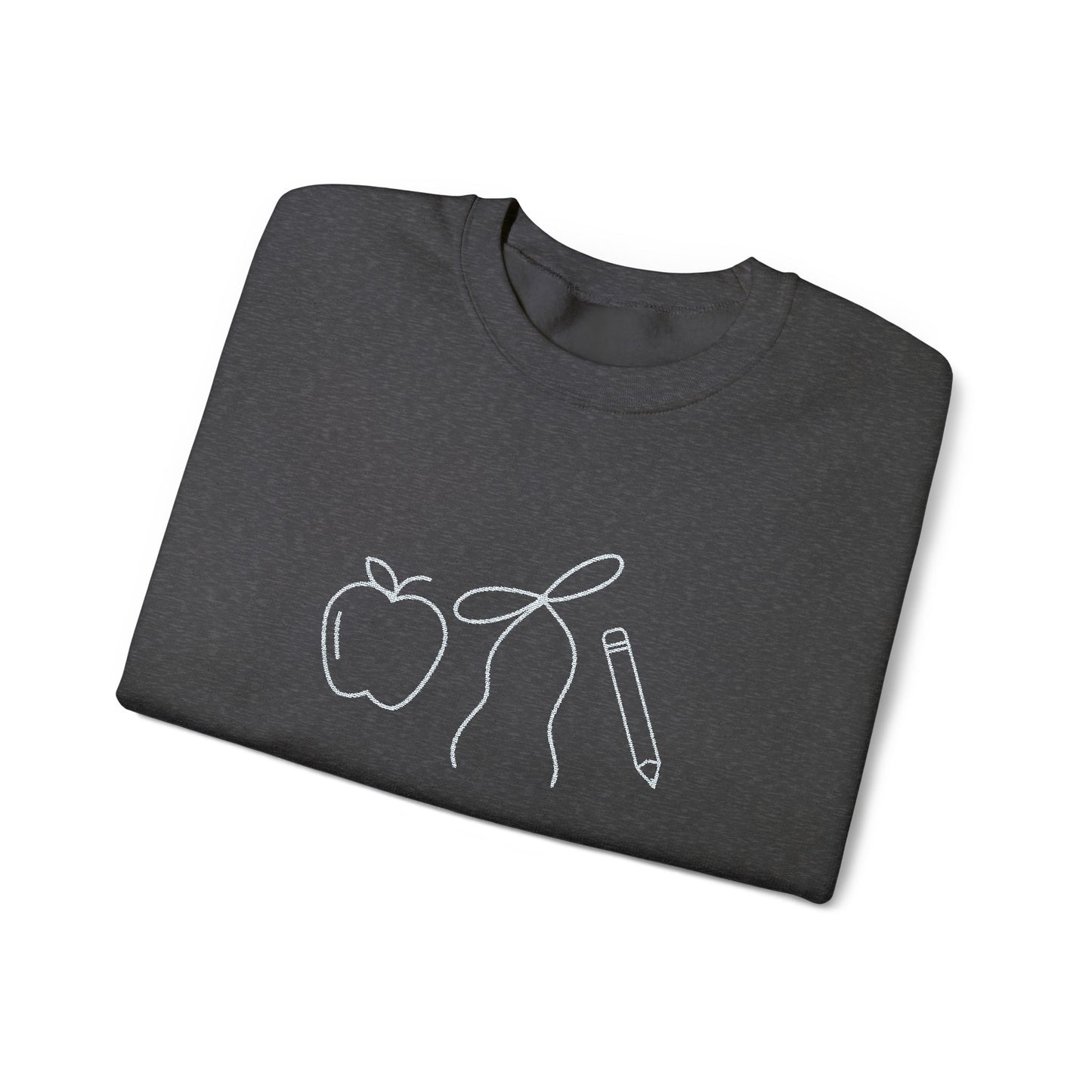 Apple, Bow, Pencil Crewneck