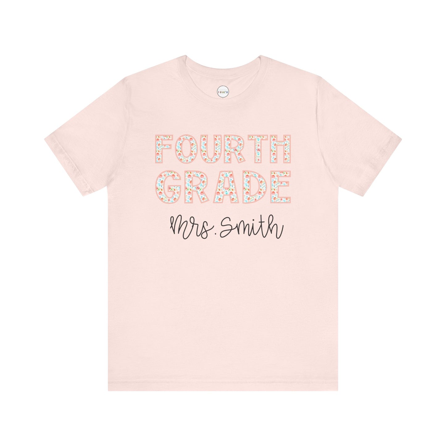 Floral Grade Level Tee - Fourth Grade