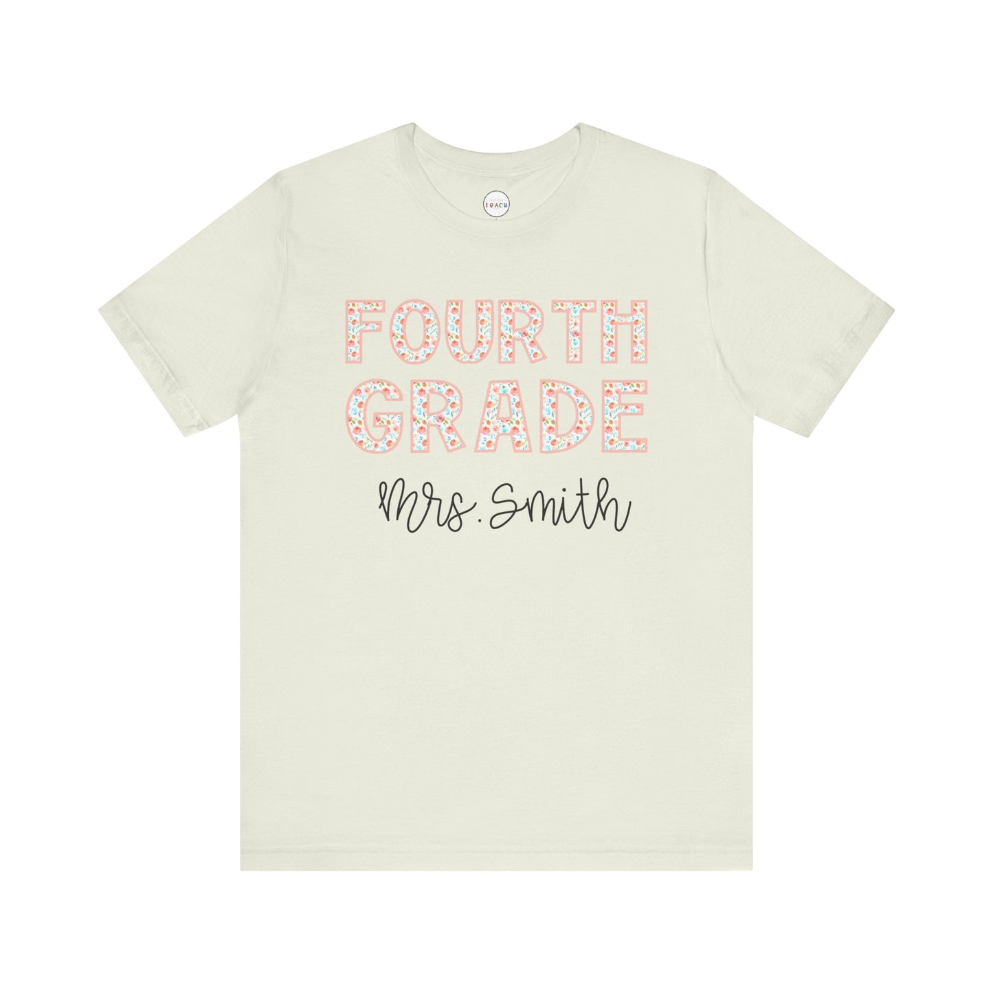 Floral Grade Level Tee - Fourth Grade