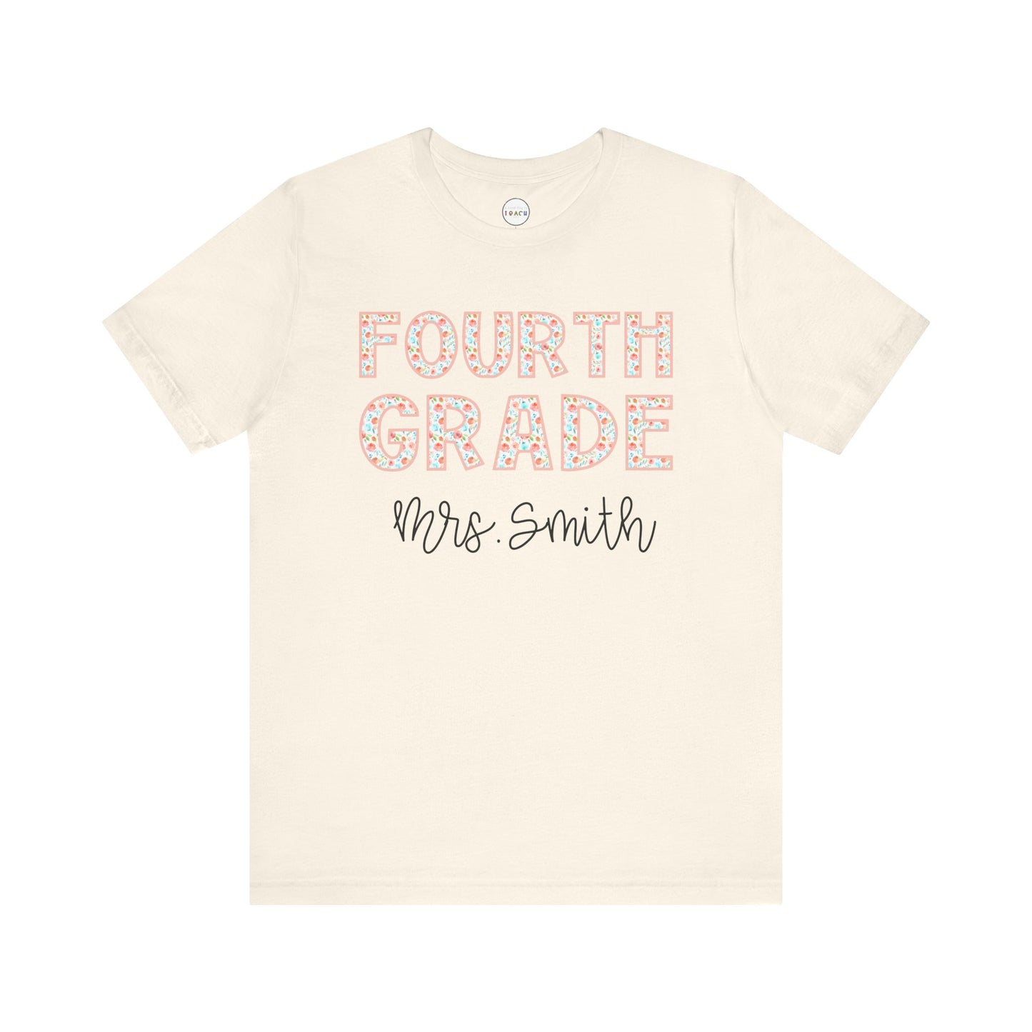 Floral Grade Level Tee - Fourth Grade