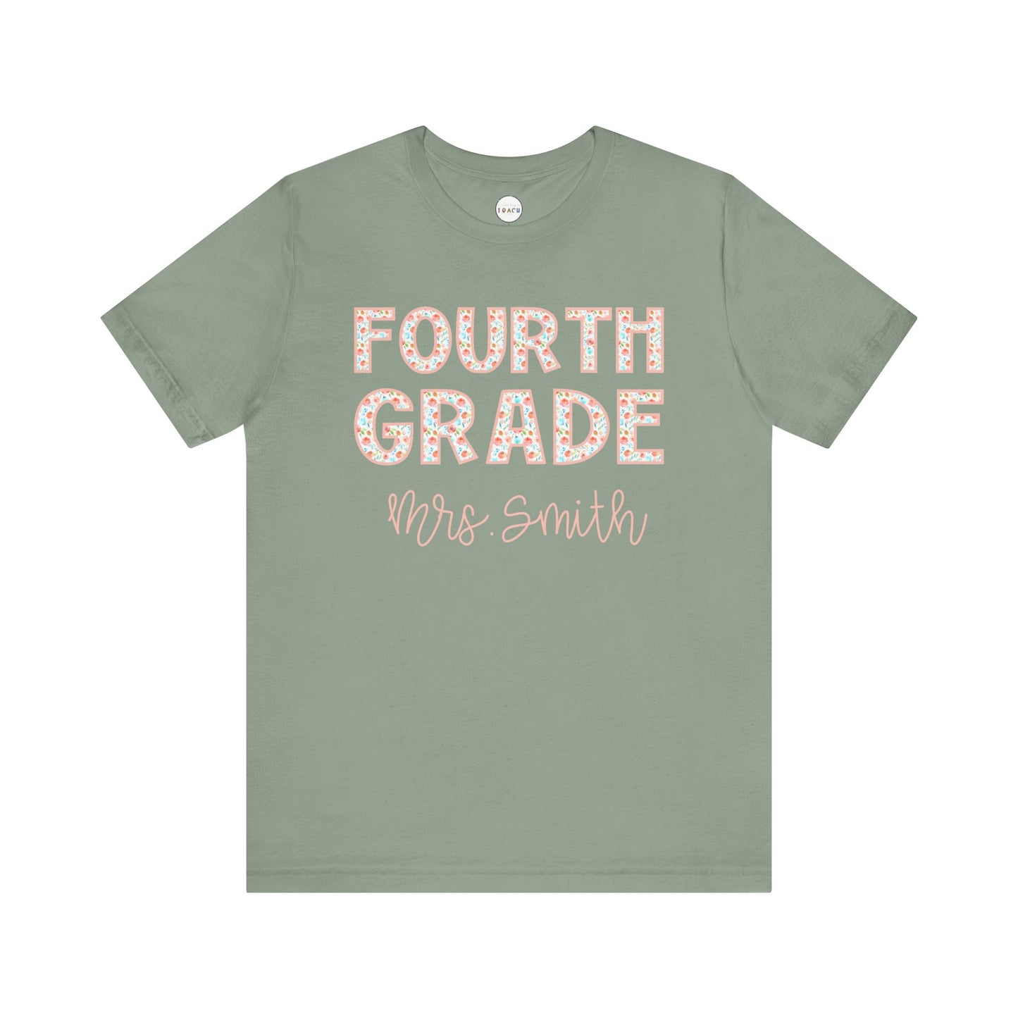 Floral Grade Level Tee - Fourth Grade