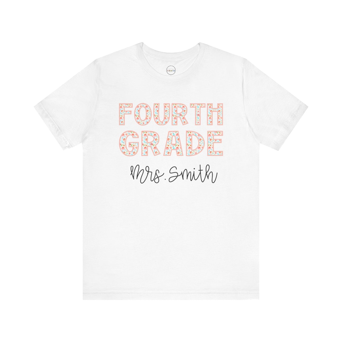 Floral Grade Level Tee - Fourth Grade