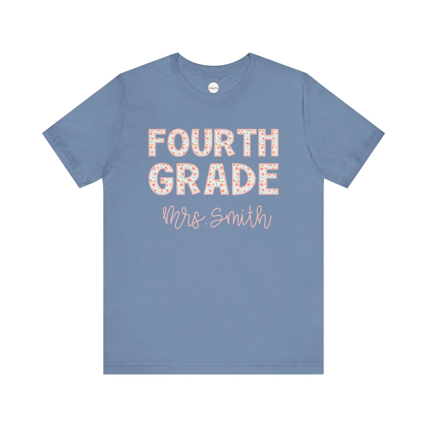 Floral Grade Level Tee - Fourth Grade