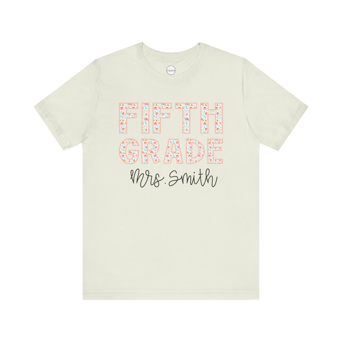 Floral Grade Level Tee - Fifth Grade