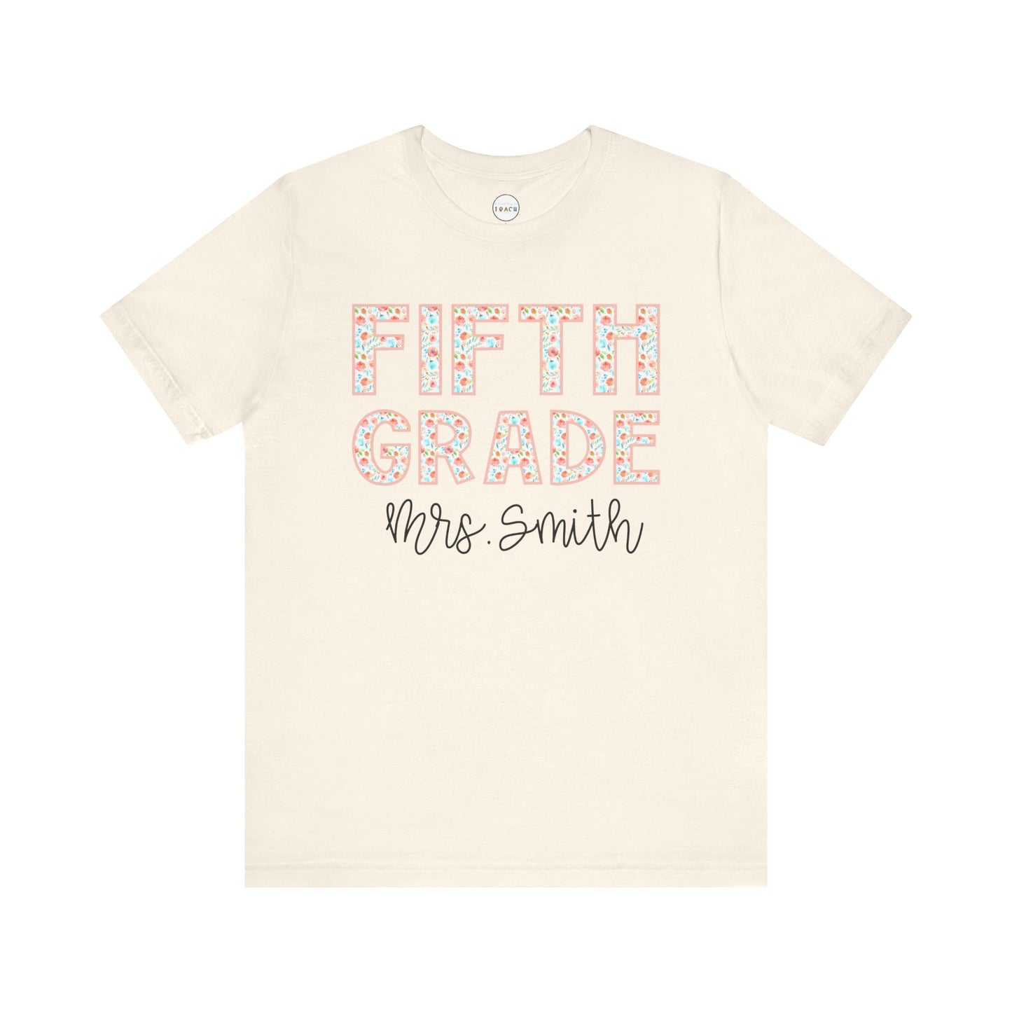Floral Grade Level Tee - Fifth Grade