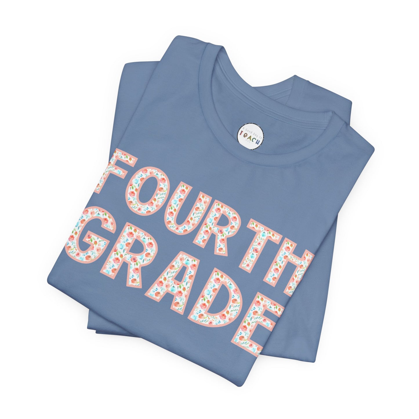 Floral Grade Level Tee - Fourth Grade