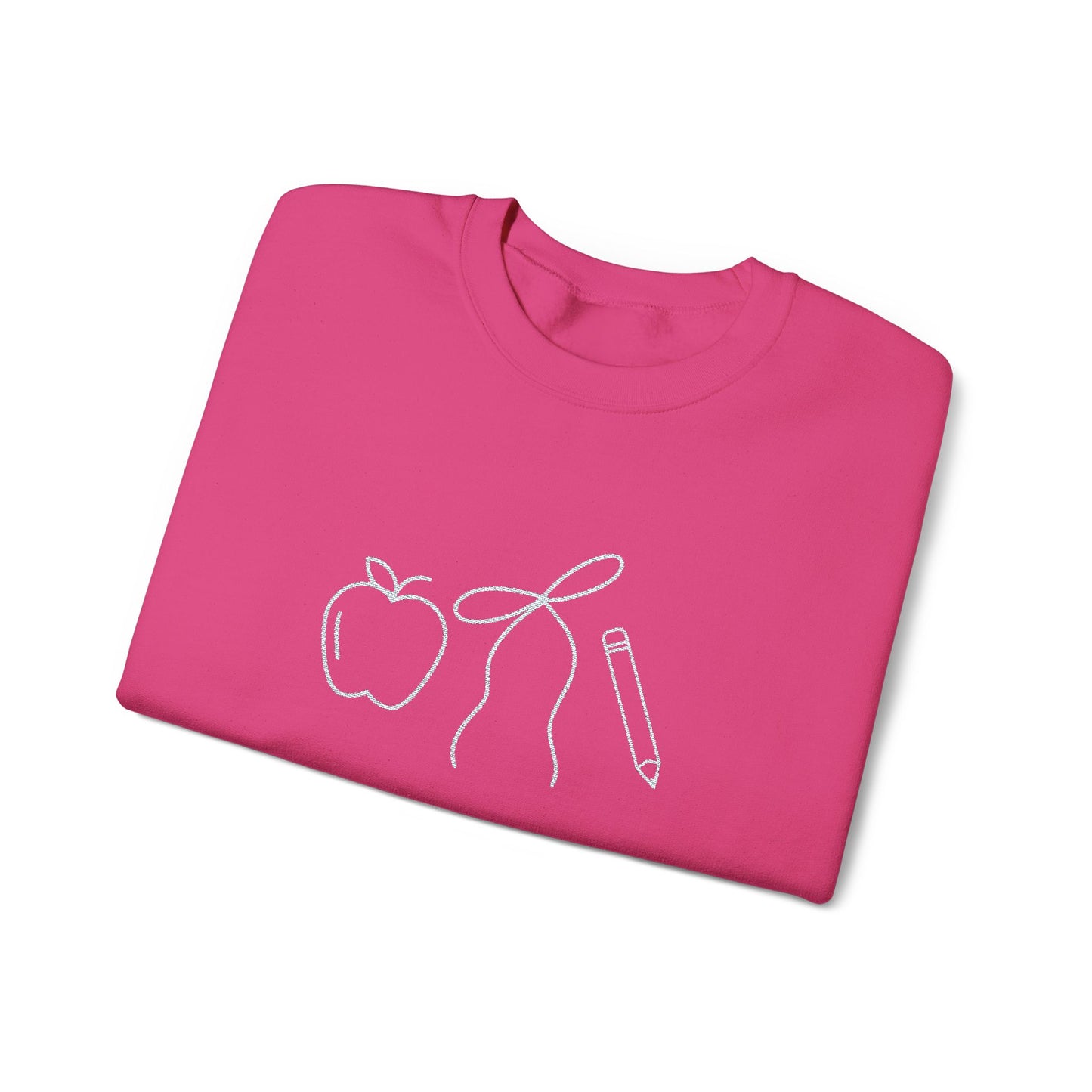 Apple, Bow, Pencil Crewneck