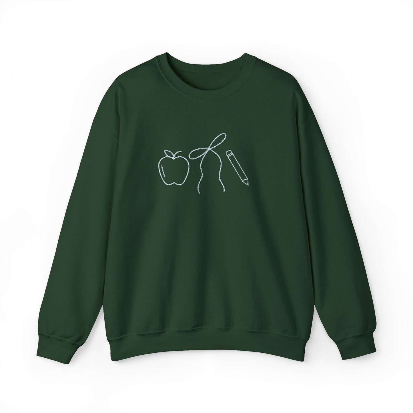Apple, Bow, Pencil Crewneck
