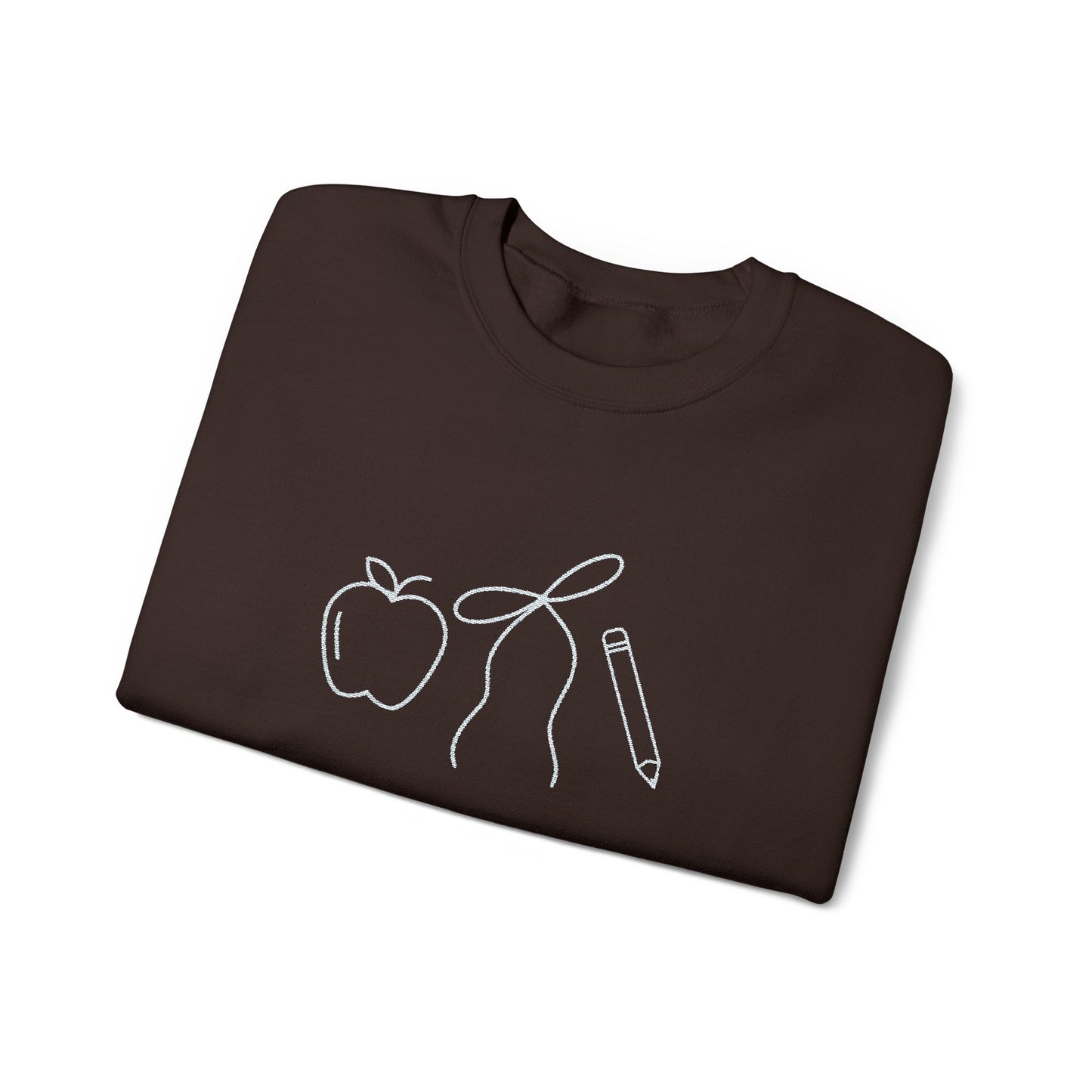 Apple, Bow, Pencil Crewneck
