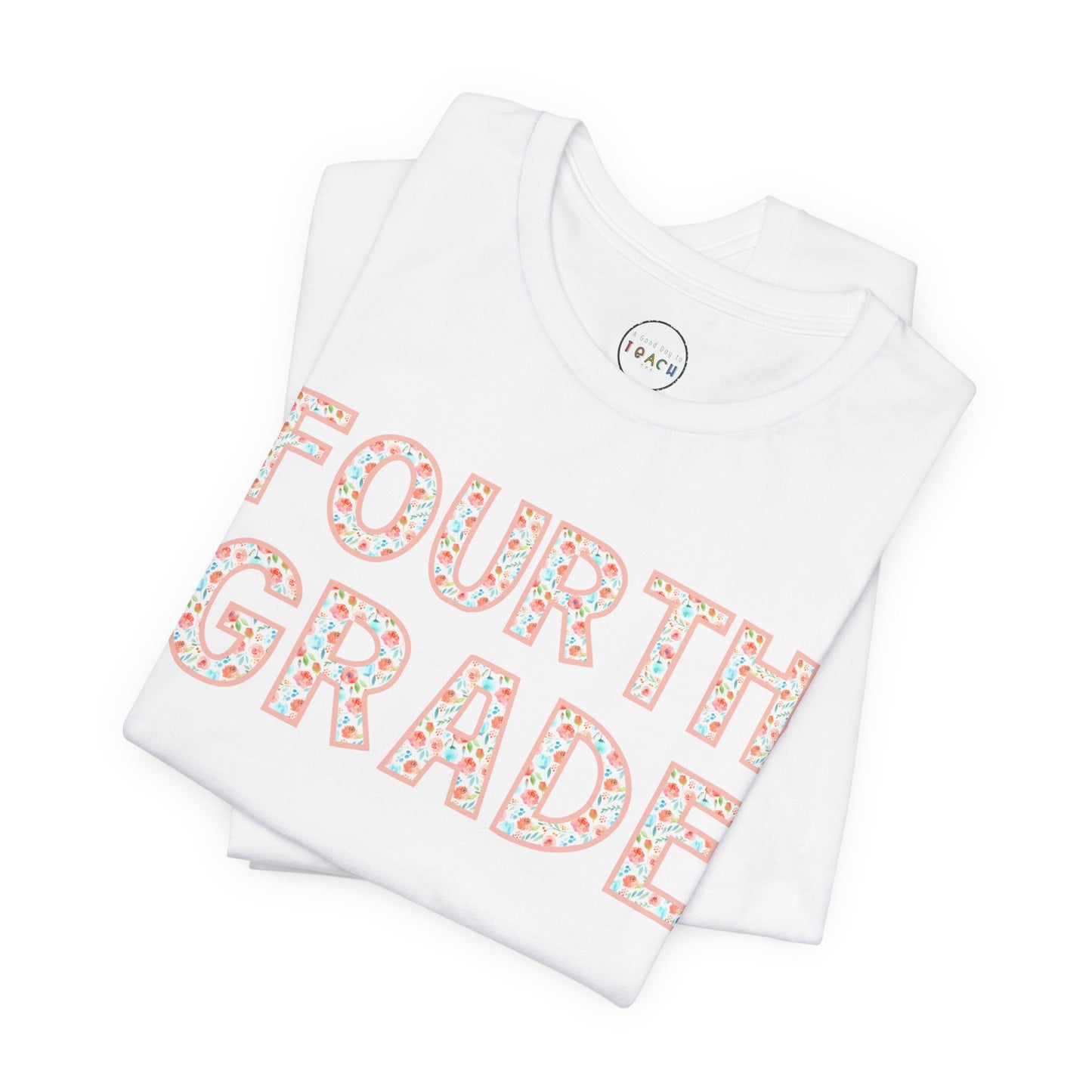 Floral Grade Level Tee - Fourth Grade