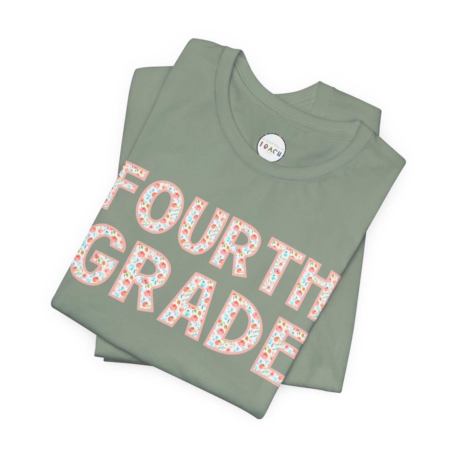 Floral Grade Level Tee - Fourth Grade