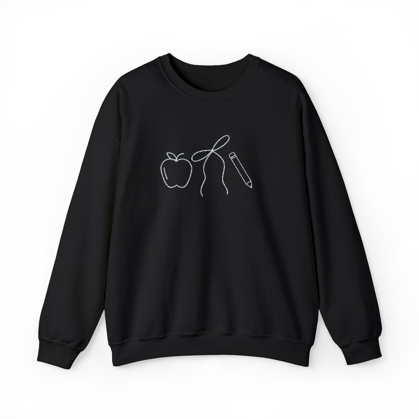 Apple, Bow, Pencil Crewneck