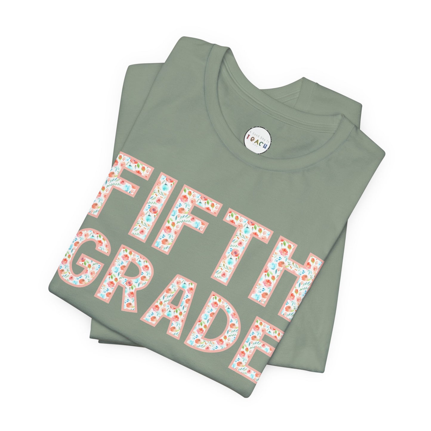 Floral Grade Level Tee - Fifth Grade