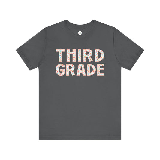 Floral Grade Level Tee - Third Grade
