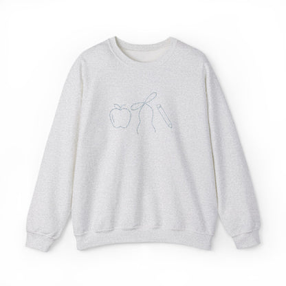 Apple, Bow, Pencil Crewneck