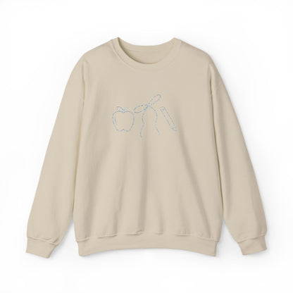 Apple, Bow, Pencil Crewneck