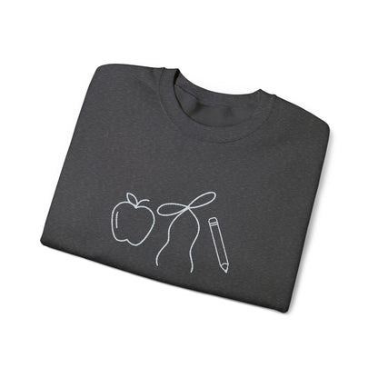 Apple, Bow, Pencil Crewneck