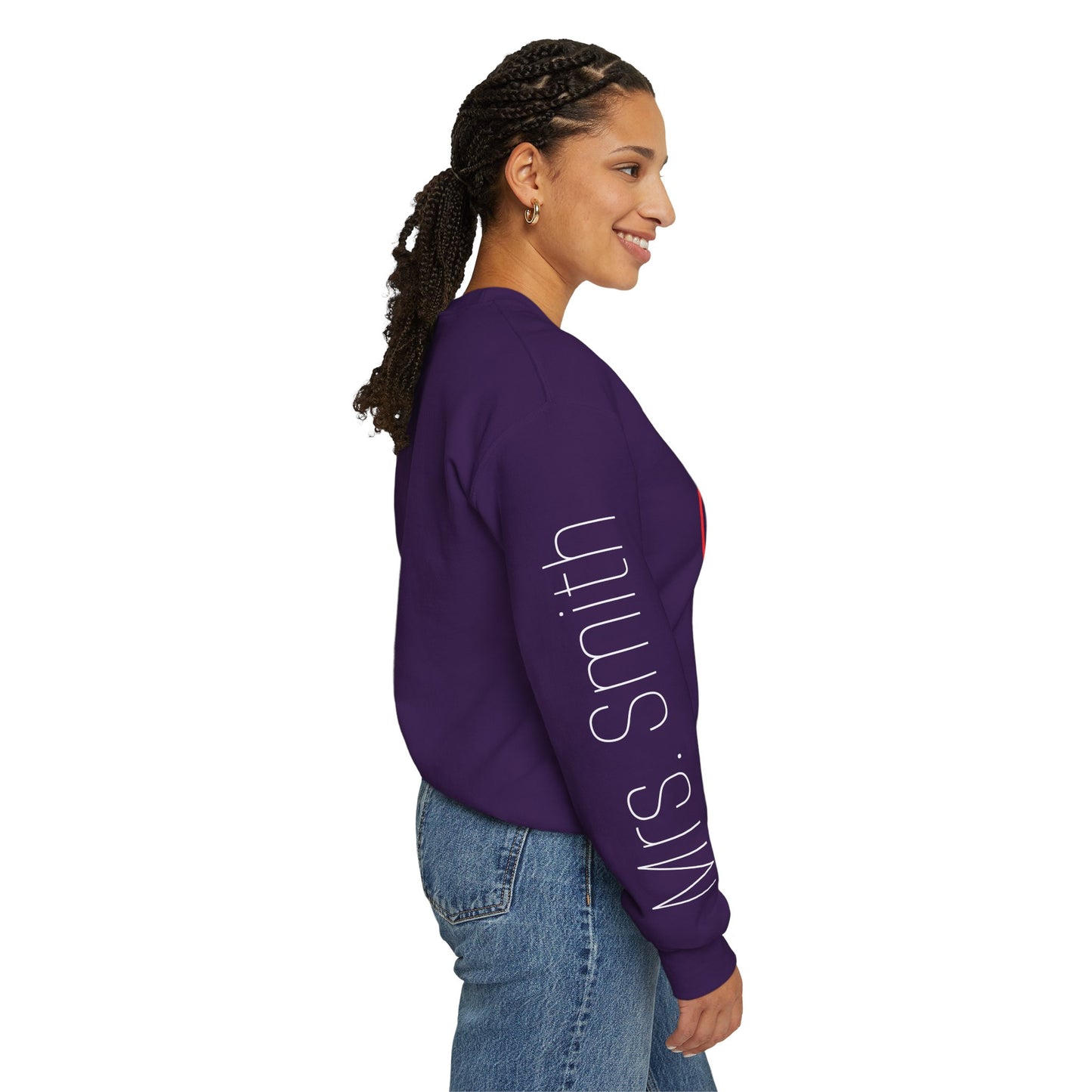 Rainbow Teacher Crewneck with Sleeve Personalization