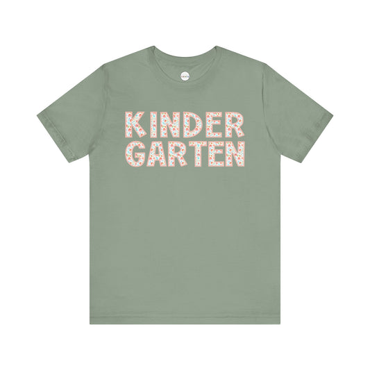 Floral Grade Level Tee - Kindergarten
