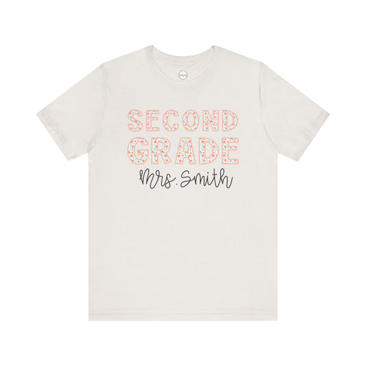 Floral Grade Level Tee - Second Grade