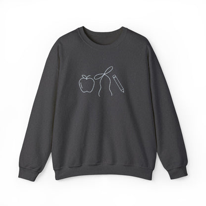 Apple, Bow, Pencil Crewneck
