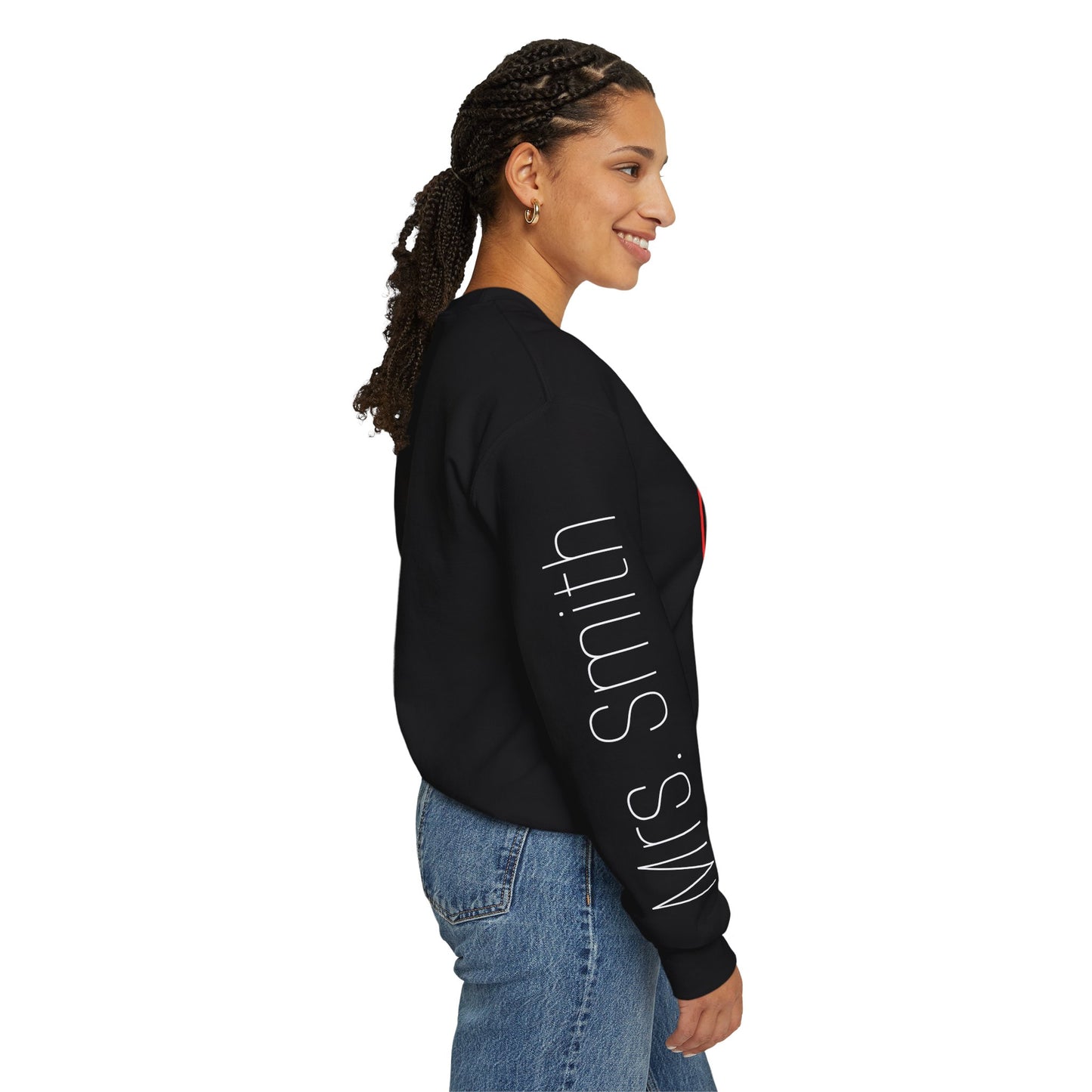 Rainbow Teacher Crewneck with Sleeve Personalization