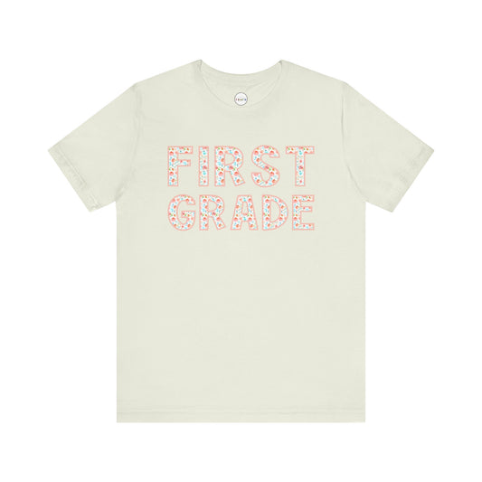 Floral Grade Level Tee - First Grade