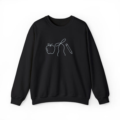 Apple, Bow, Pencil Crewneck